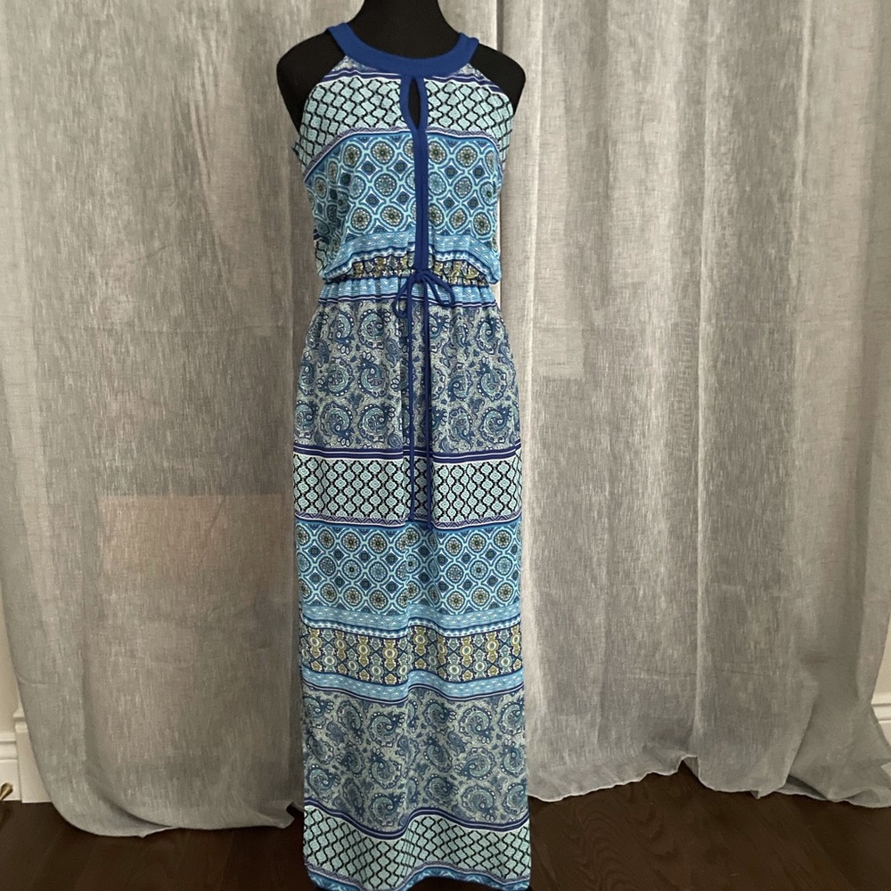 Enfocus Studio / Long Summer Beach Boho Maxi Dress Print